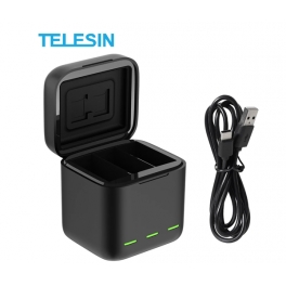 Зарядка куб Telesin для GoPro HERO9 Black на 3 аккумулятора